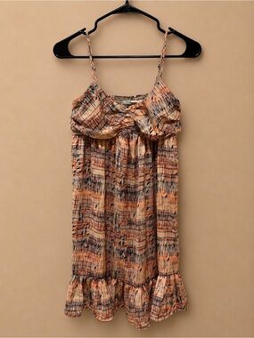 Kimchi Blue Peach & Black Striped Abstract Sundress